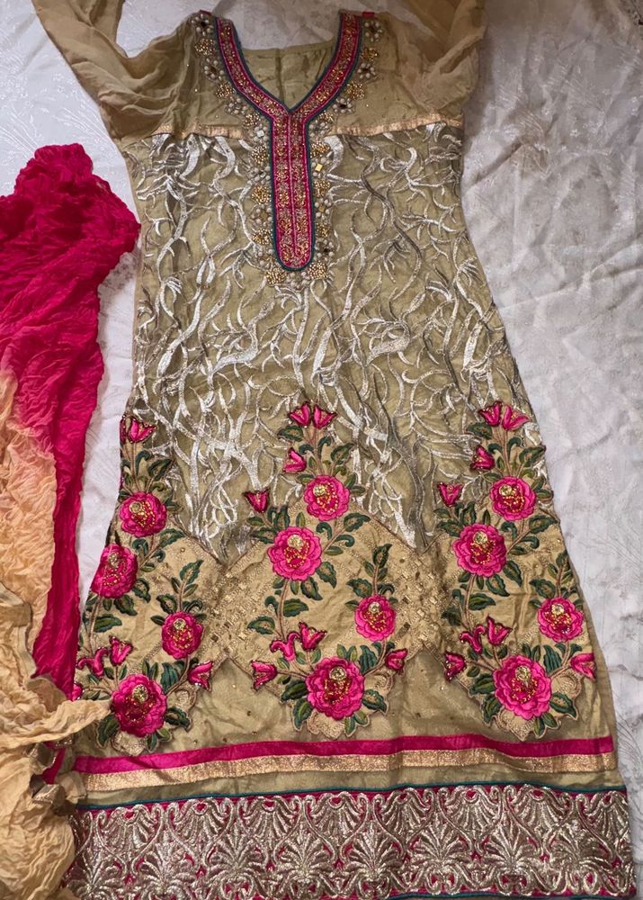 Embroidered Kurta with Dupatta