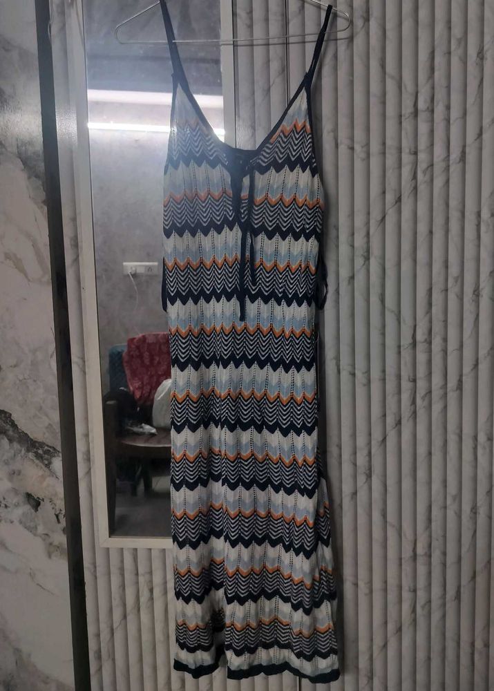 Striped Knit Midi Dress