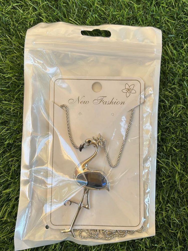 Chic Flamingo Pendant Silver Necklace