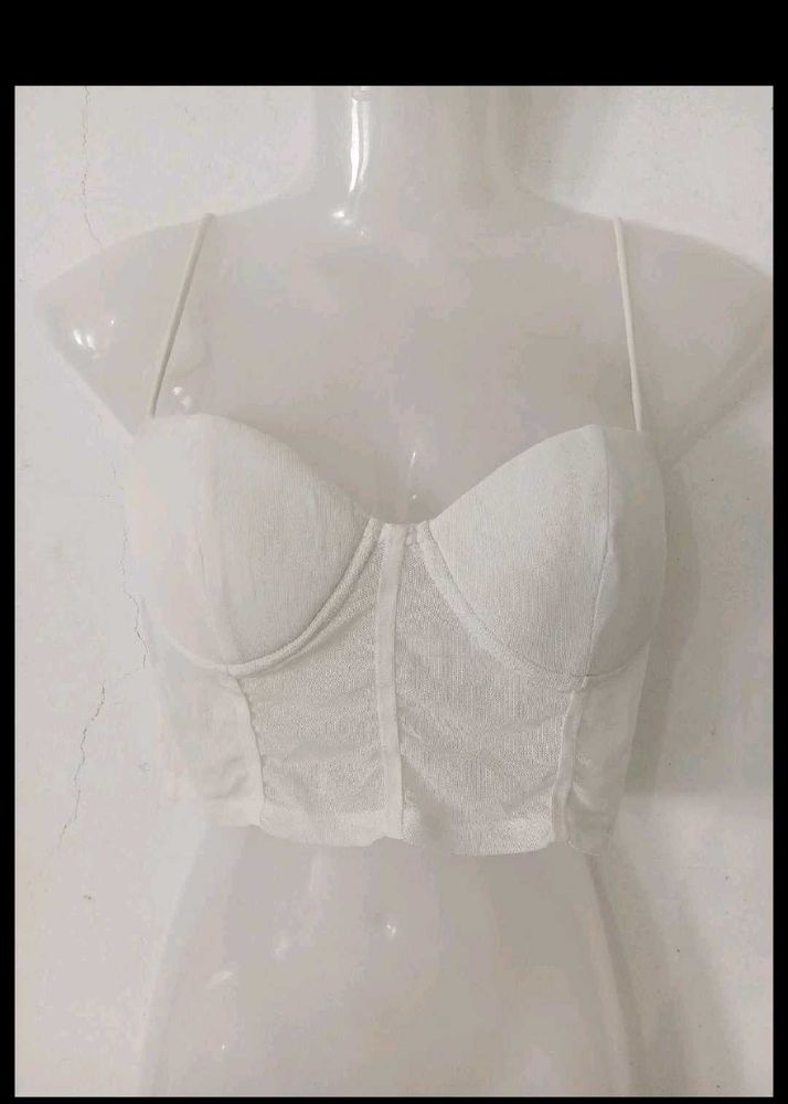White Corset Style Bra Top