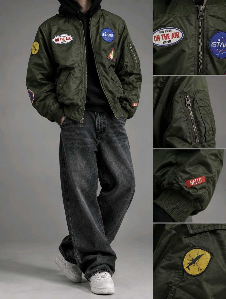 Men's Patchwork Bomber Jacket