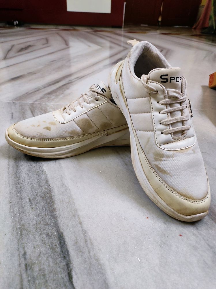 White Adidas Shark Sole Shoes,Size UK 6-7