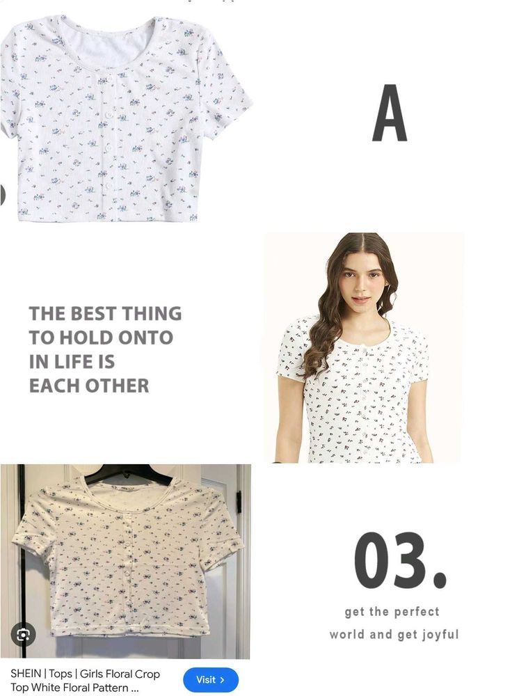 White Floral Crop Top