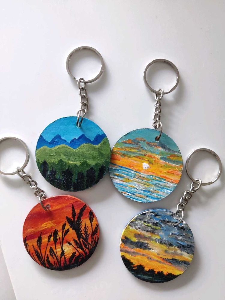 Hand-Painted Landscape Keychains
