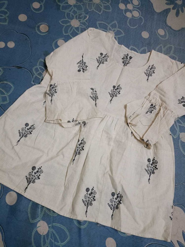 Embroidered Cotton Kurta