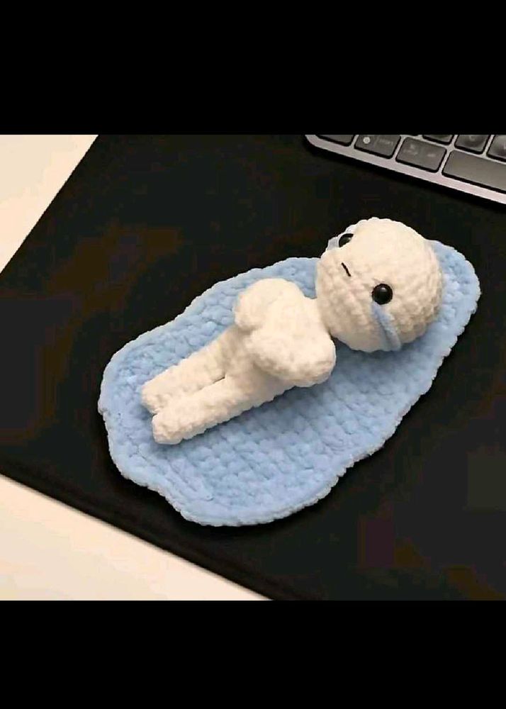 Handmade Crochet Cry meme doll