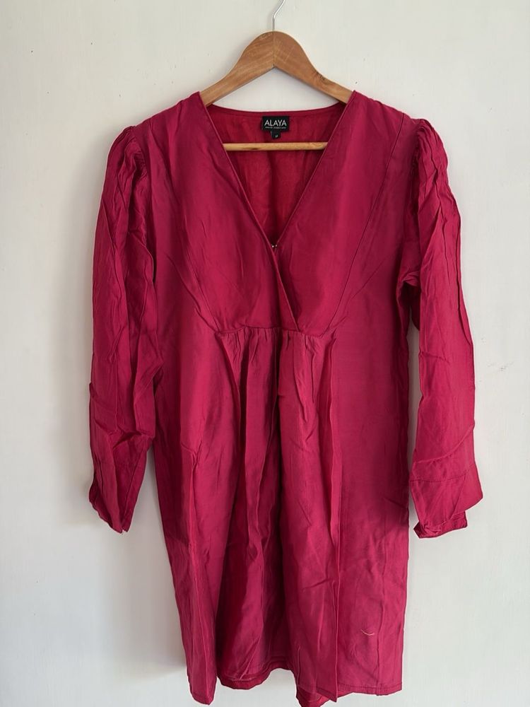 V-Neck red Midi top