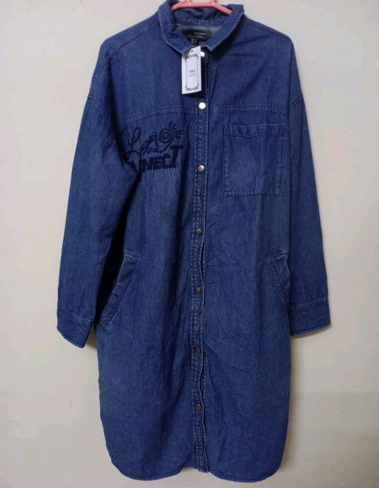 Trendy Denim Long Top For Women #ENT