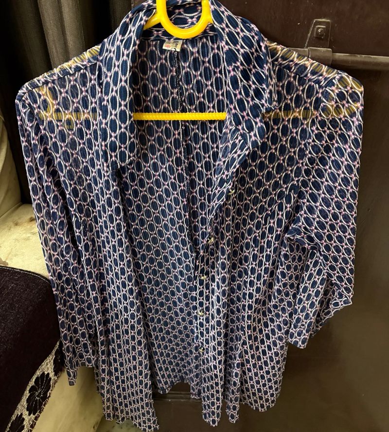 Patterned Button-Down Shirt