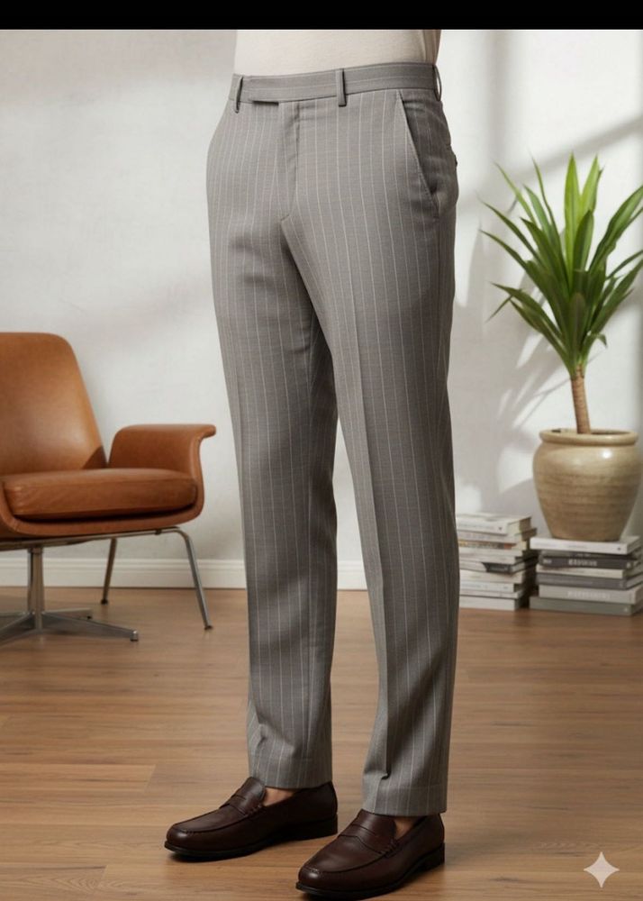 Will's Grey Striped Trousers