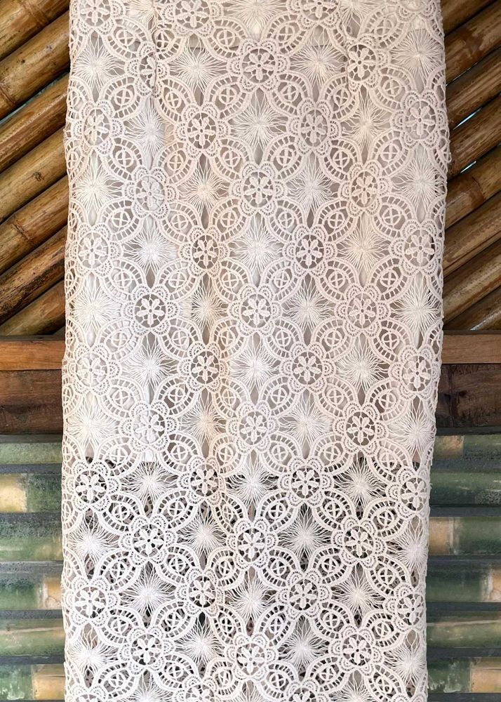 Elegant White Lace Fabric