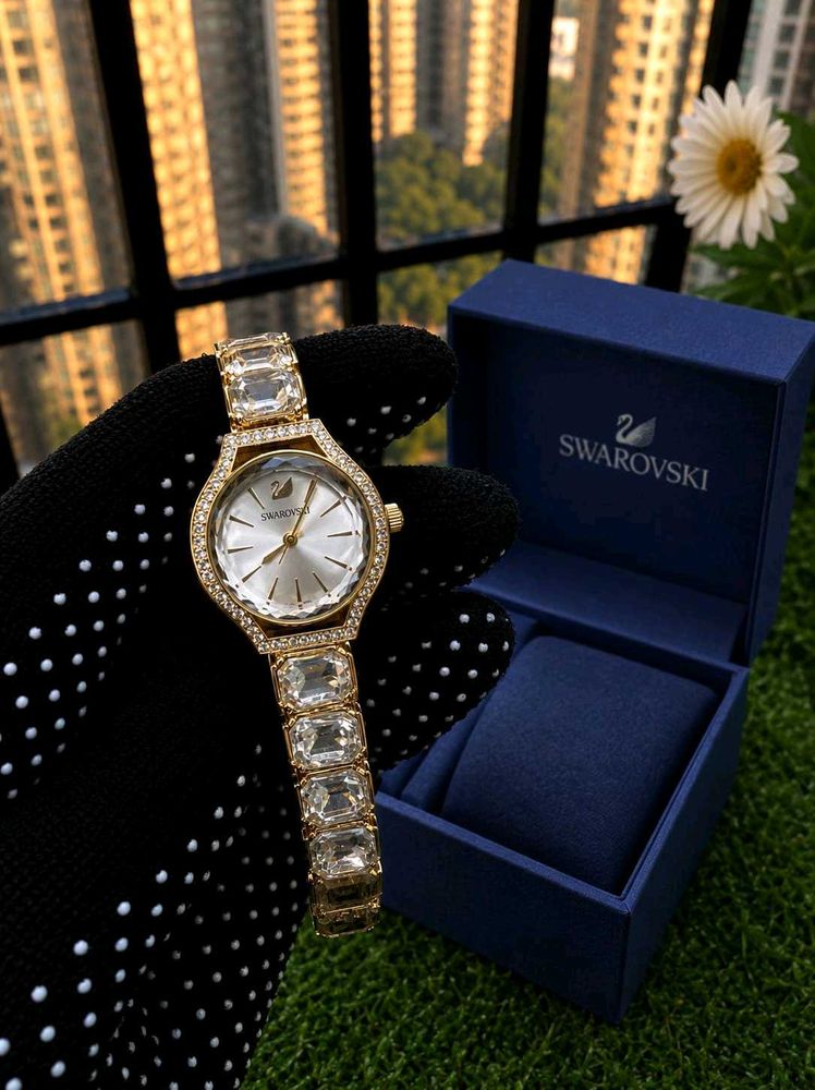 SWAROVSKI SW-GL-01 ELEGANCE WATCH ⌚💚✨*