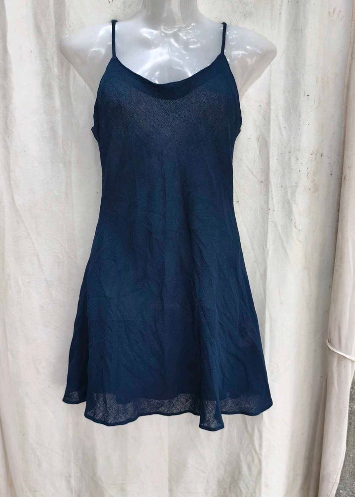 20158. Navy Blue Sheer Slip Dress