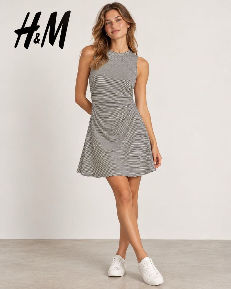 Unused H&amp;M Striped Sleeveless Mini Dress