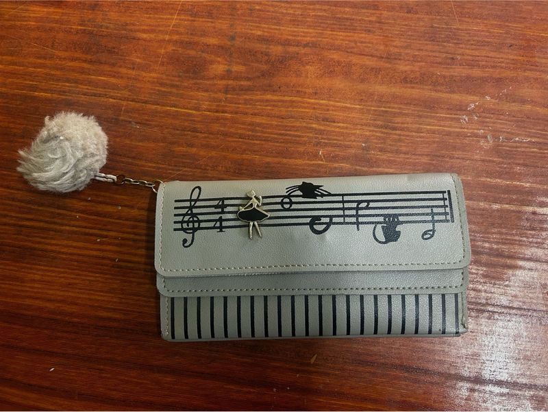Cute Musical Cat Wallet with Pom Po