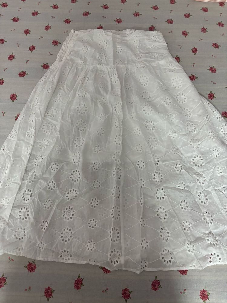 White Broderie Anglaise Skirt