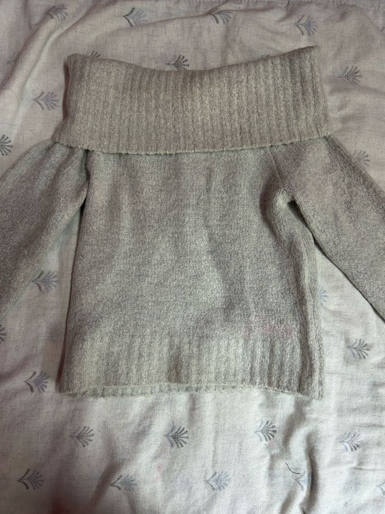 Off-Shoulder Cozy Knit Sweater