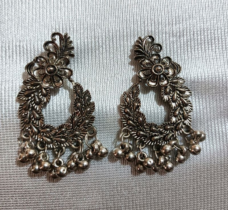 COMBO Of 2 Oxidised Silver Earrings