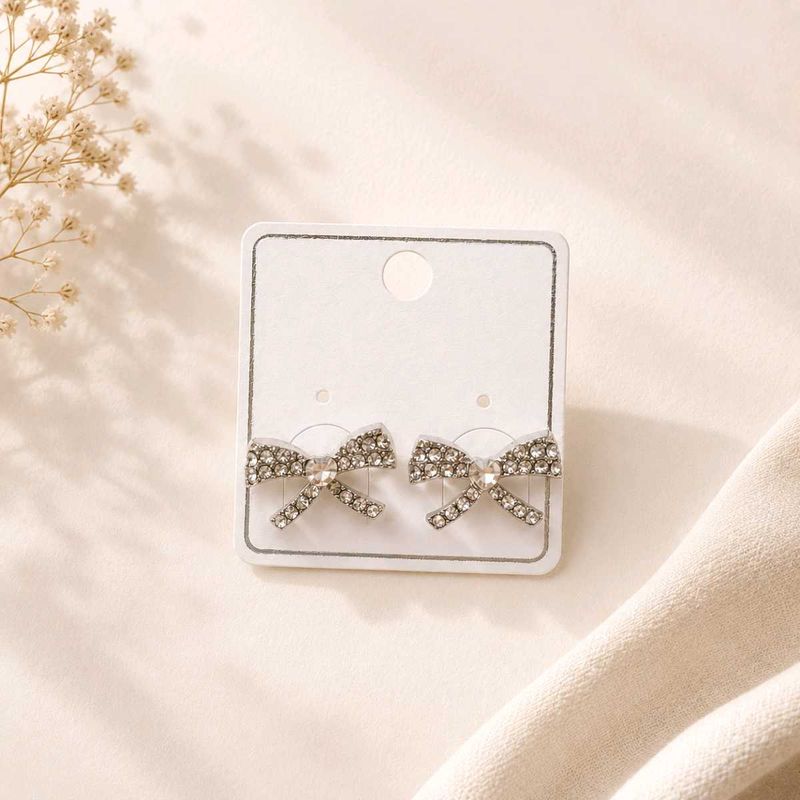 🎀 Cute Korean Bow Crystal Stud Earring