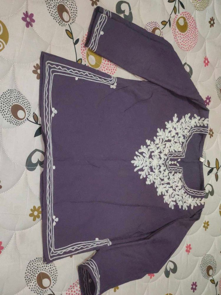 Embroidered Purple Tunic