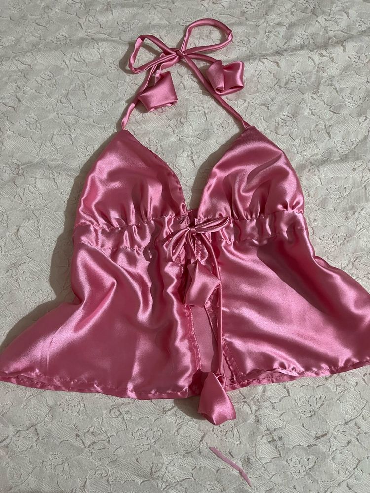 Babydoll backless halter top