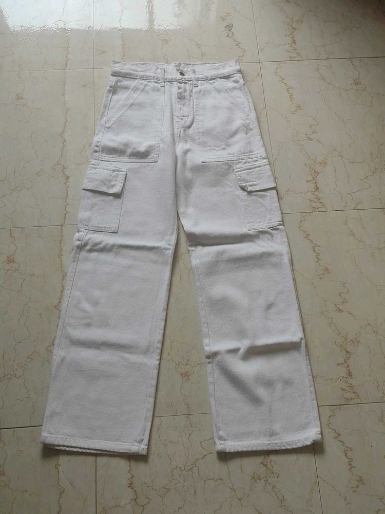 White Cargo Jeans