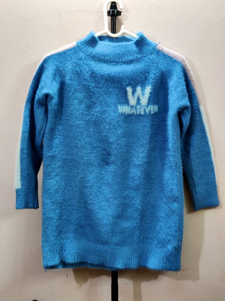 women's imported blue knitted sweater