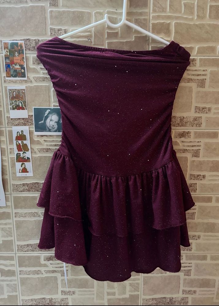 Sparkly Ruffled Mini Dress