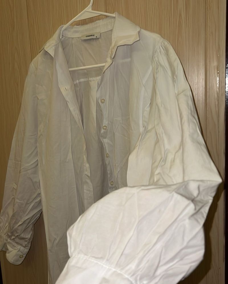 Chic White Oversized Button-Up Shirt