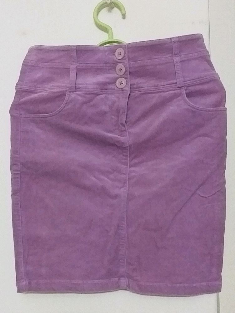 Cordrouy Thick Pink Mini Skirt