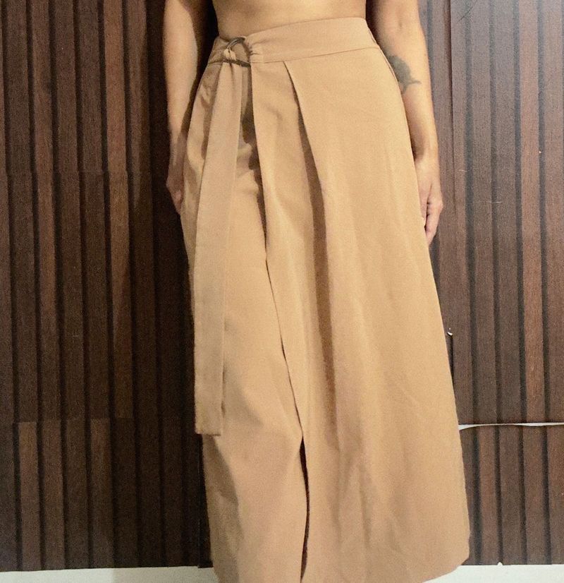 Tan Wide-Leg Culottes