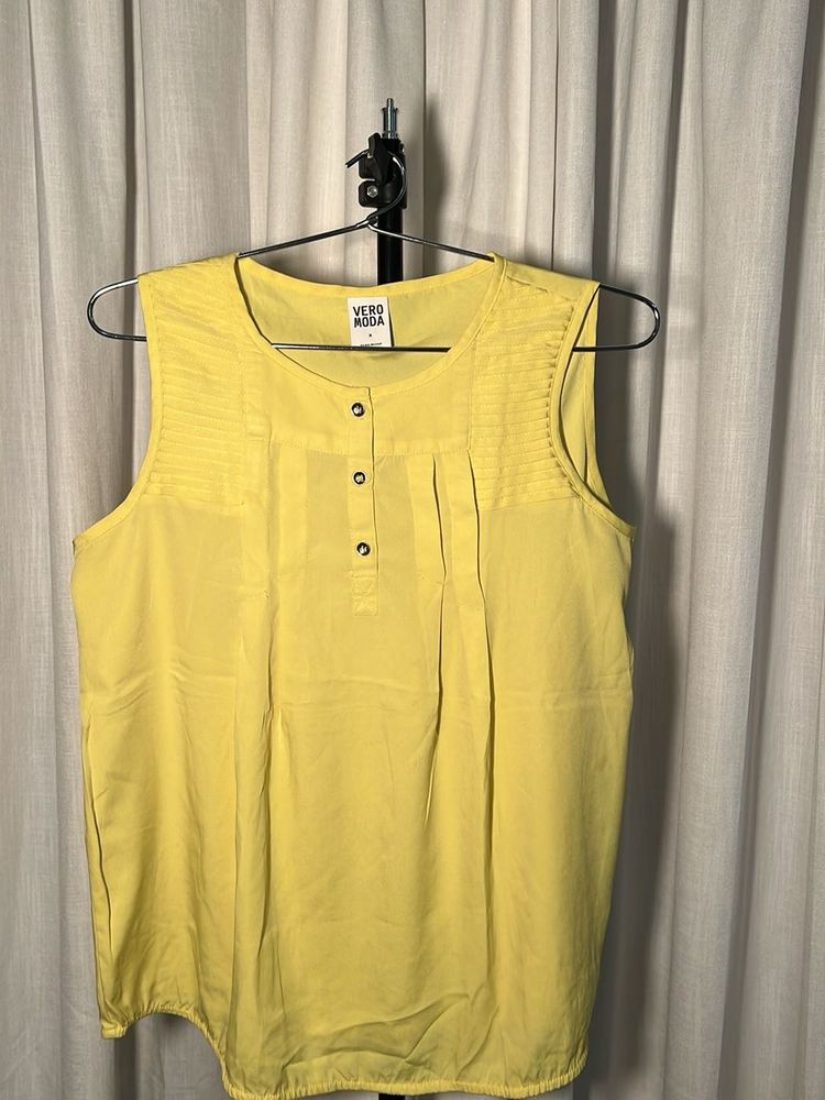 Vero Moda Yellow Sleeveless Top