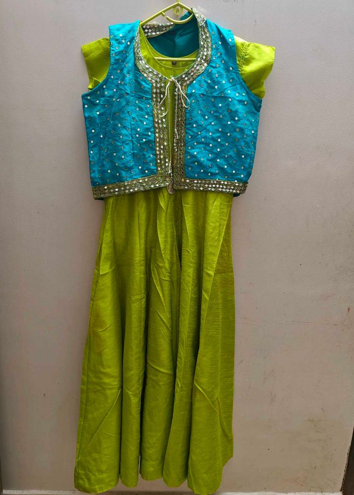 Festive Green Kurta Set