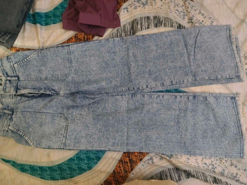 Acid Wash Wide Leg Jeans