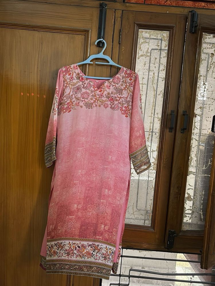 Elegant Pink Printed Kurta from Admyrin