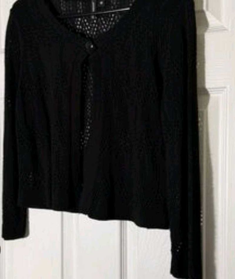 Chic Black Knit Cardigan