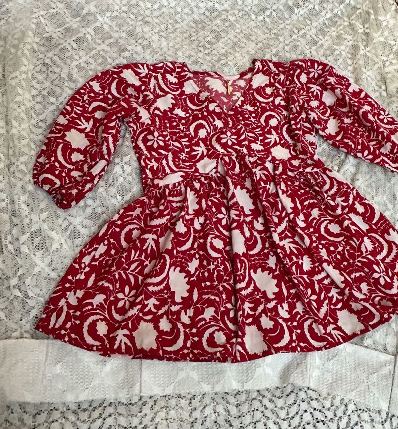 Red Floral Print Peplum Kurti🫶🏻❤️✨