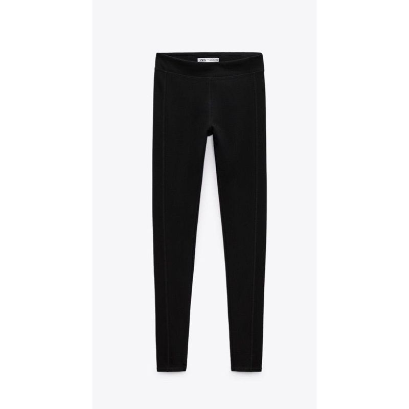 Black High-Waist Leggings both side zipper
