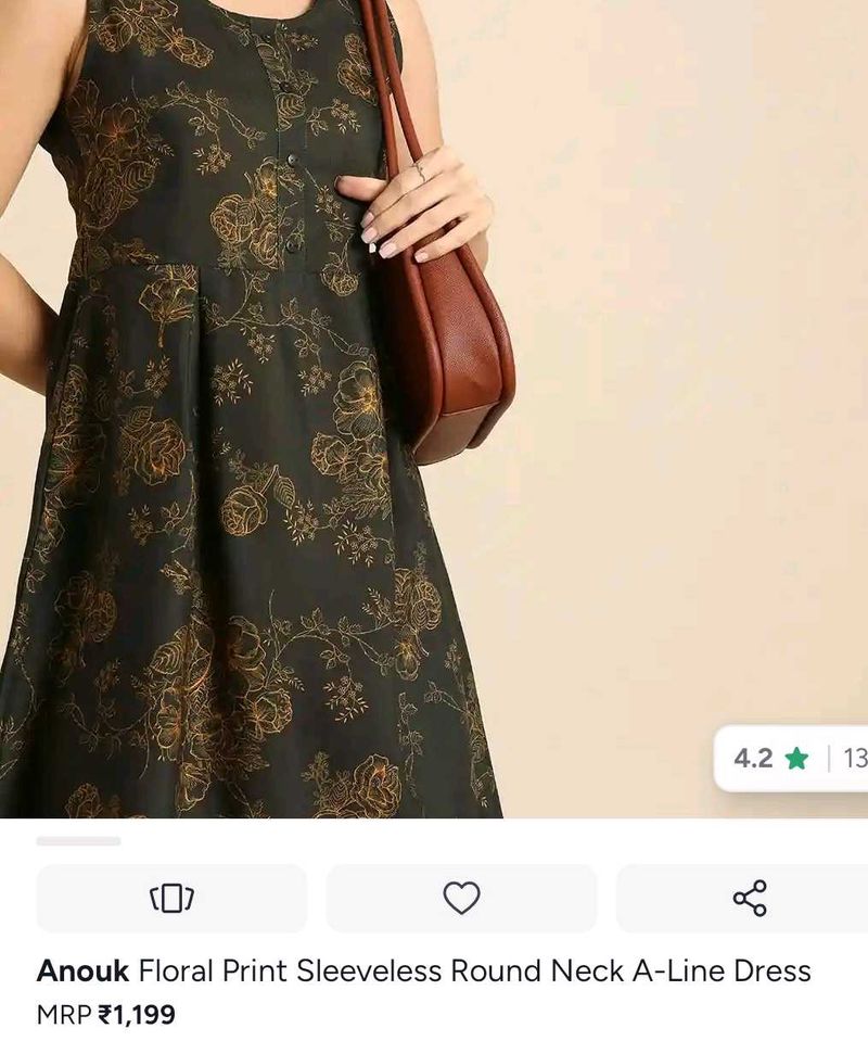 Anouk Floral Print Sleeveless Dress