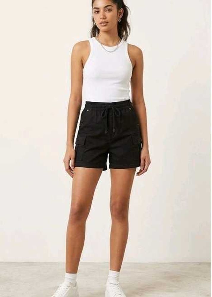 Women's Casual Black Cargo Shorts