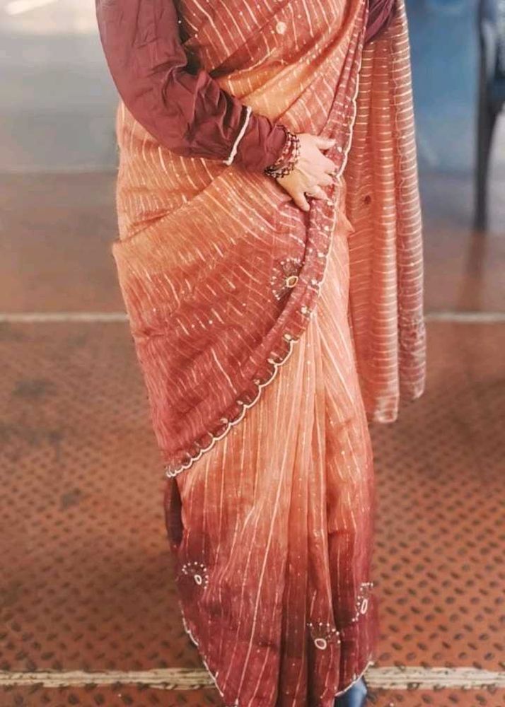 Beautiful Ombre Saree with Embellishments