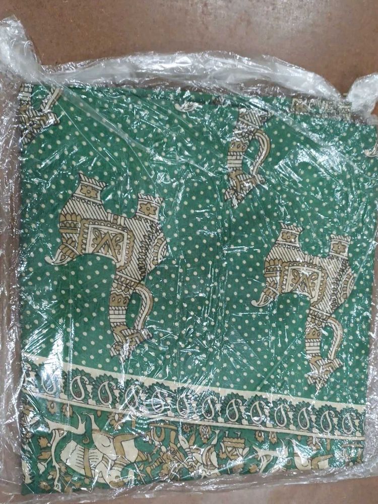 Beautiful Green Elephant Print Saree