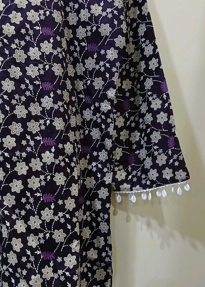 Designer Floral Print short Kurti with umbrella sl