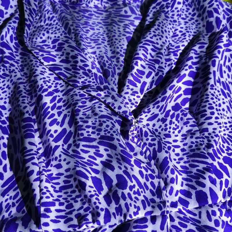 Flowy Purple &amp; White Printed Dress