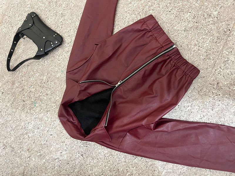 Maroon Faux Leather jacket
