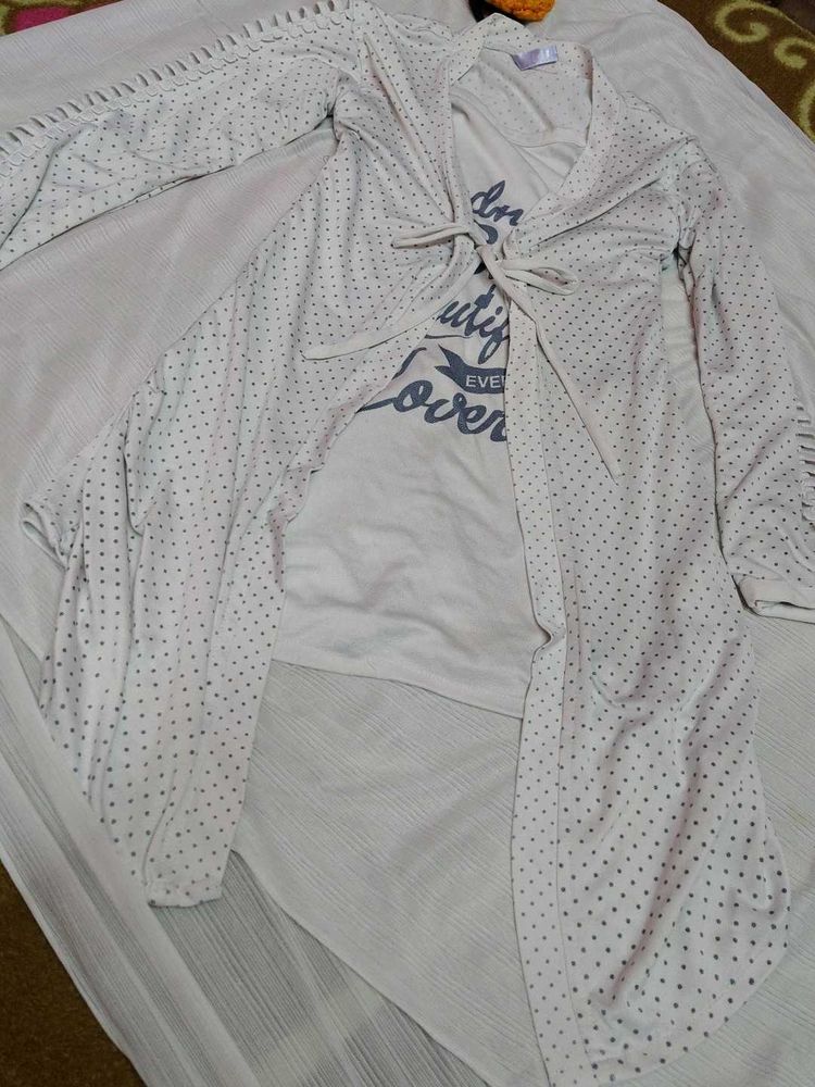 favorite Lightweight Dotted Tie-Front unique top