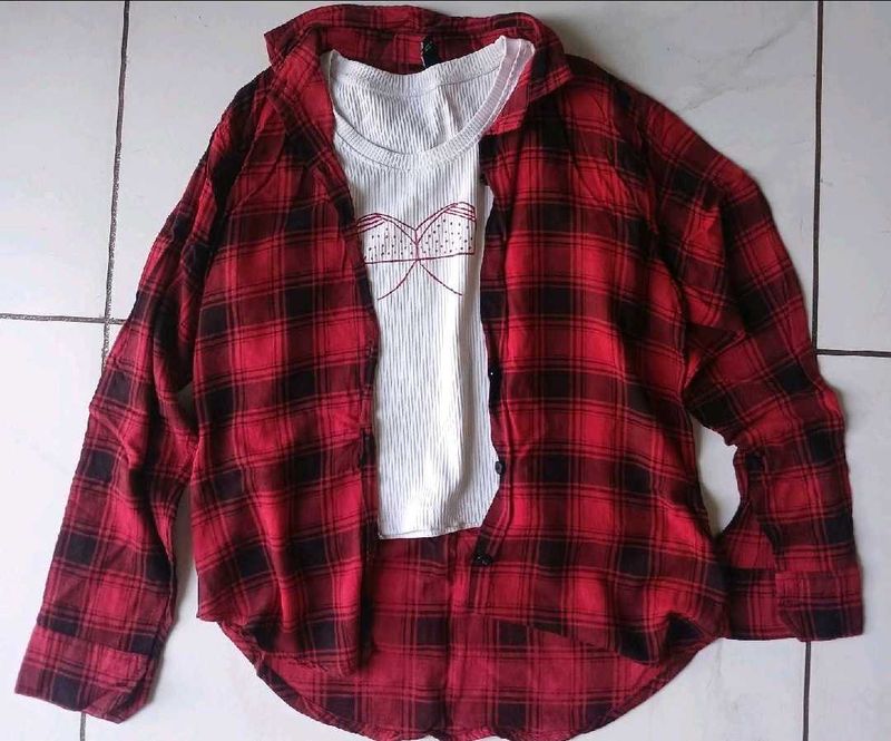 shirt with free bow tank top
