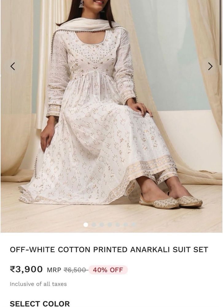 Biba Viral off white Anarkali suit