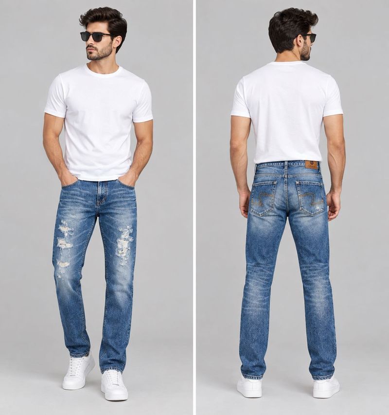 SPYKAR Distressed Blue Denim Jeans