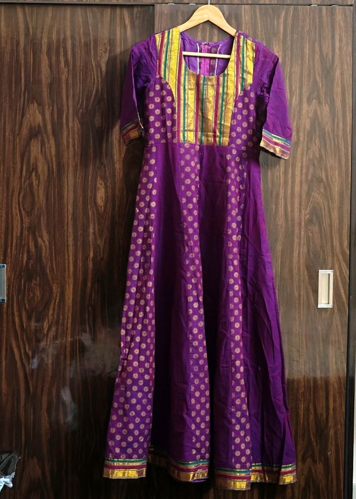 Elegant Purple Anarkali Dress